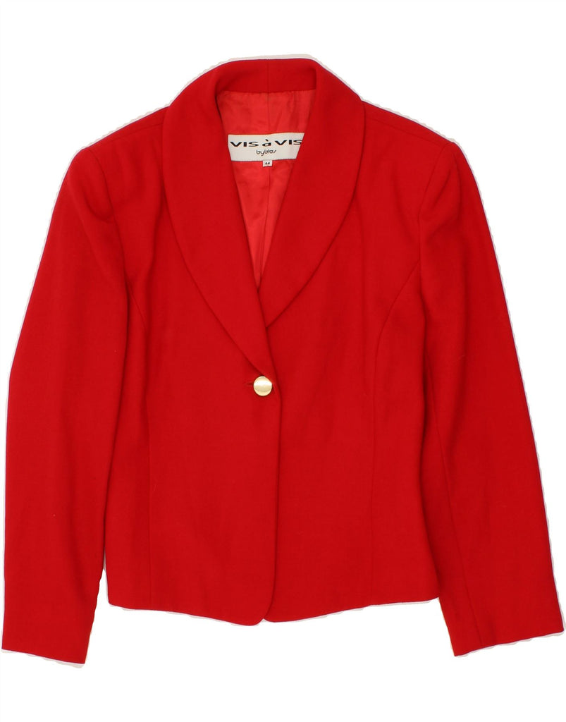 BYBLOS Womens 1 Button Blazer Jacket IT 44 Medium Red Wool Vintage Byblos and Second-Hand Byblos from Messina Hembry 