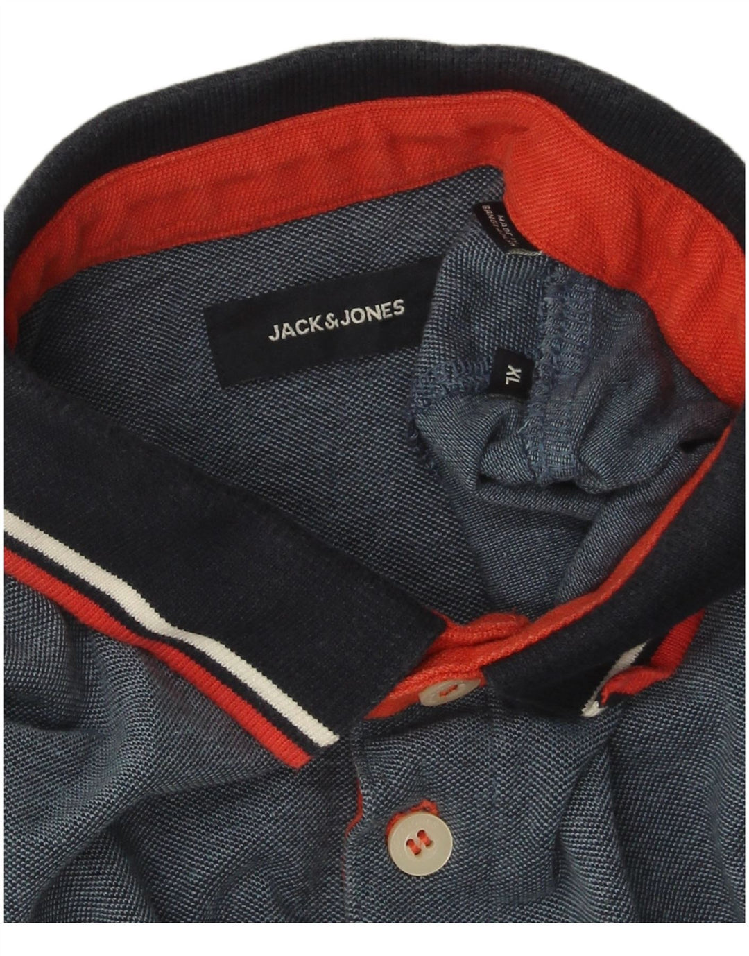 Jack & Jones Mens Polo Shirt XL Blue Cotton
