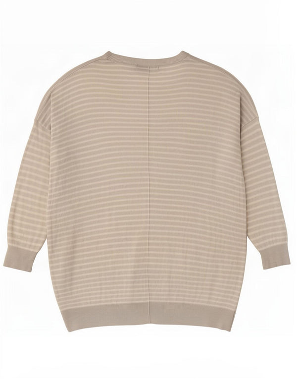 Marks & Spencer Womens Loose Fit Boat Neck Jumper Sweater UK 12 Medium Grey