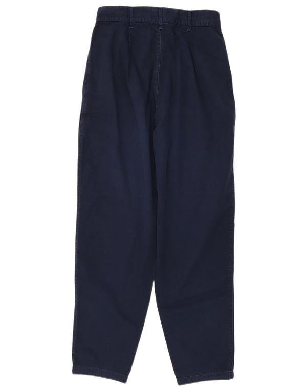 Benetton Womens High Waist Casual Trousers IT 42 Medium W26 L28 Navy Blue