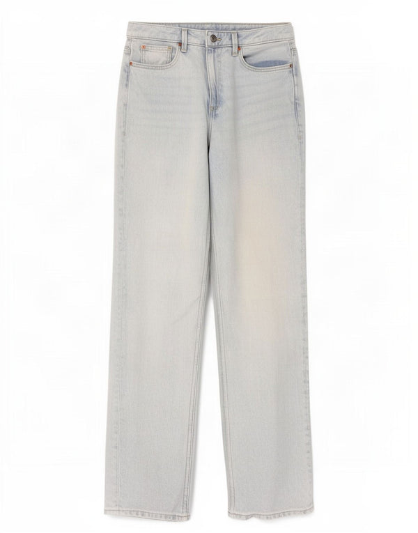 Marks & Spencer Womens High Rise Straight Jeans UK 10 Small W30 L32 Blue