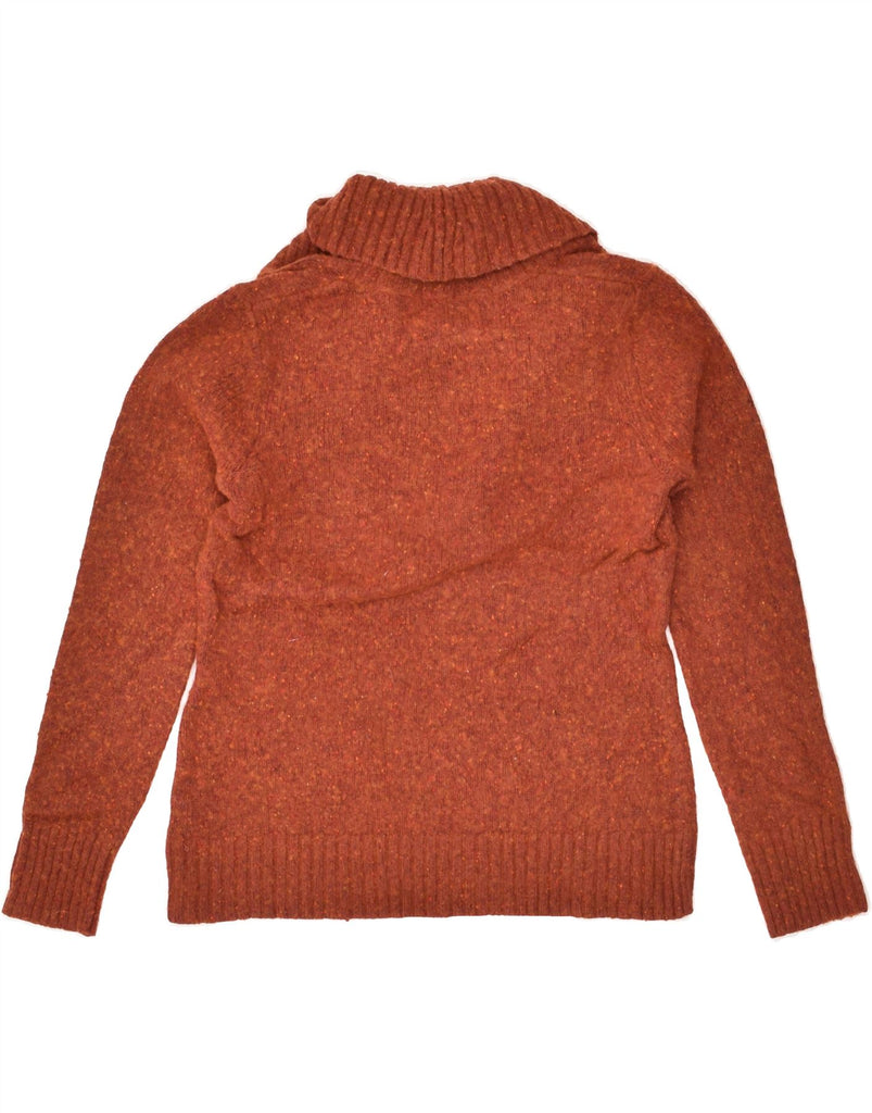 EDDIE BAUER Womens Shawl Neck Jumper Sweater UK 8 Small Orange Wool | Vintage Eddie Bauer | Thrift | Second-Hand Eddie Bauer | Used Clothing | Messina Hembry 