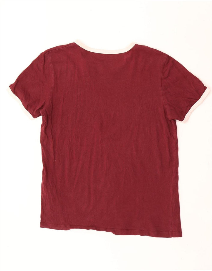 Jack & Jones Mens Regular Fit T-Shirt Top Medium Maroon Cotton