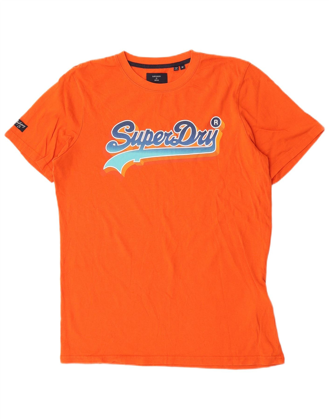 Superdry Mens Graphic T-Shirt Top Medium Orange Cotton
