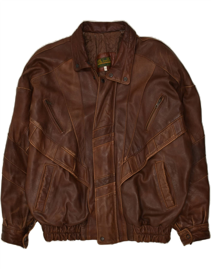 VERA PELLE Mens Leather Jacket UK 42 XL Brown | Vintage Vera Pelle | Thrift | Second-Hand Vera Pelle | Used Clothing | Messina Hembry 