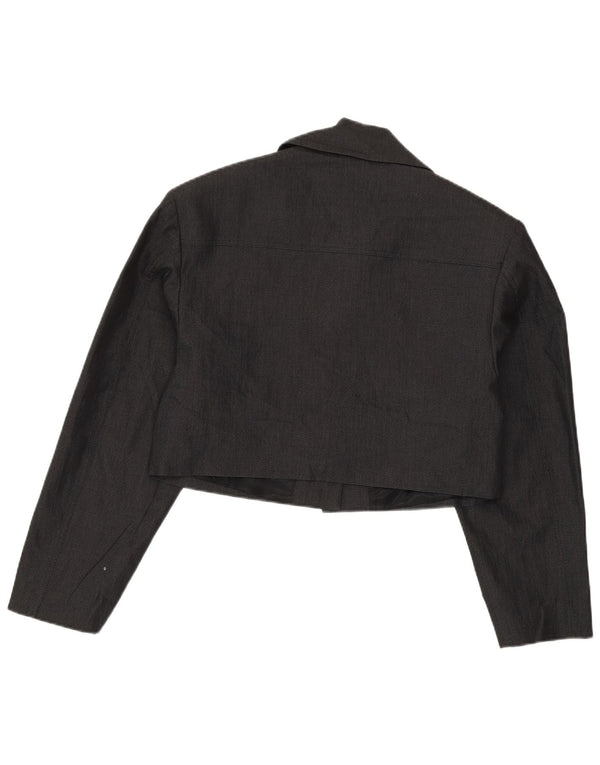 Zara Womens Bolero Jacket UK 14 Medium Grey Cotton