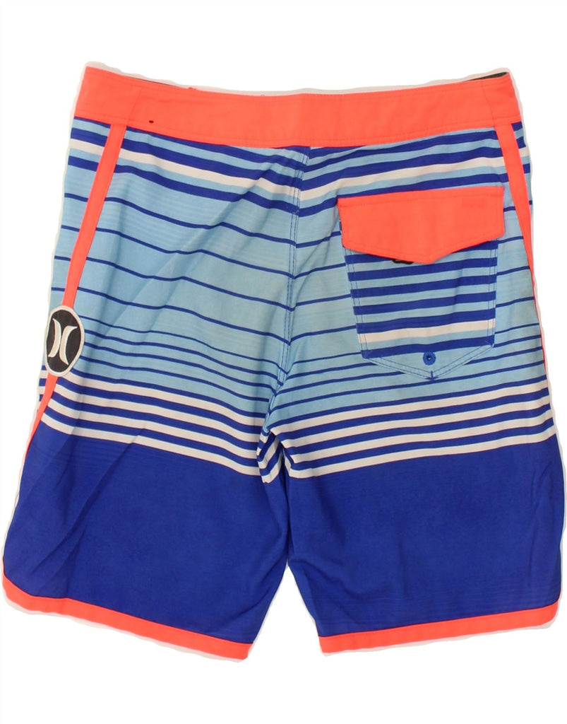 HURLEY Boys Swimming Shorts 7-8 Years XS  Blue Striped Polyester Vintage Hurley and Second-Hand Hurley from Messina Hembry 
