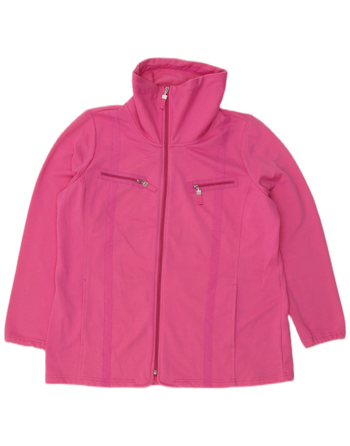 Canda Womens Tracksuit Top Jacket UK 16 Large Pink Polyester