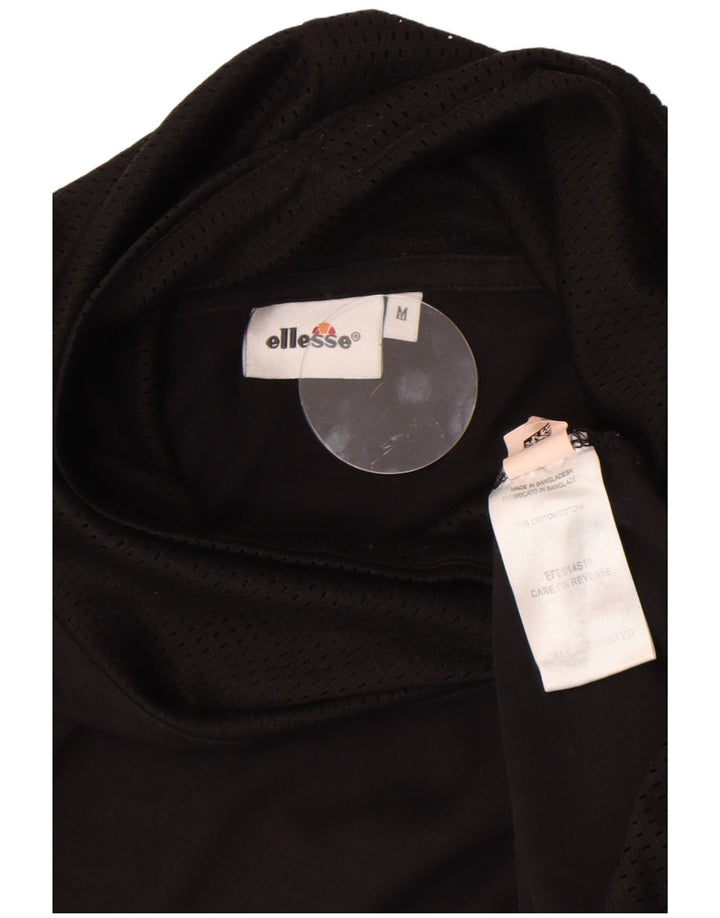 Ellesse Womens Graphic T-Shirt Top UK 14 Medium Black Cotton