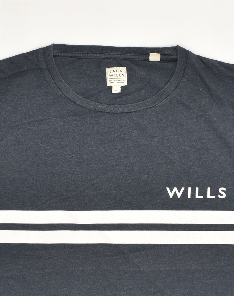 JACK WILLS Mens T-Shirt Top XL Navy Blue Cotton | Vintage Jack Wills | Thrift | Second-Hand Jack Wills | Used Clothing | Messina Hembry 