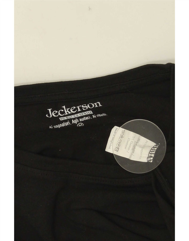 Jeckerson Mens Graphic T-Shirt Top Medium Black Cotton