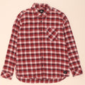 Quiksilver Mens Regular Fit Flannel Shirt Large Red Check Cotton