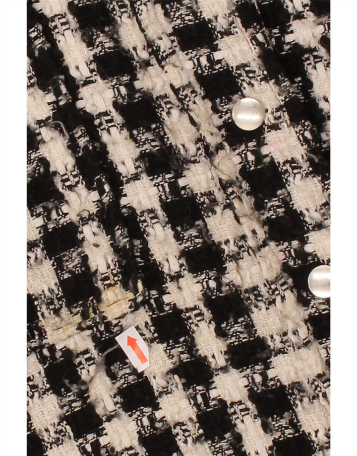 ZARA Womens Oversized Overshirt Shirt UK 10 Small Black Houndstooth Vintage Zara and Second-Hand Zara from Messina Hembry 
