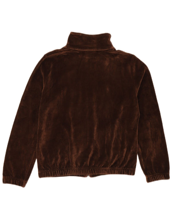 AUSTRALIAN L'ALPINA Womens Velvet Tracksuit Top Jacket IT 44 Medium Brown