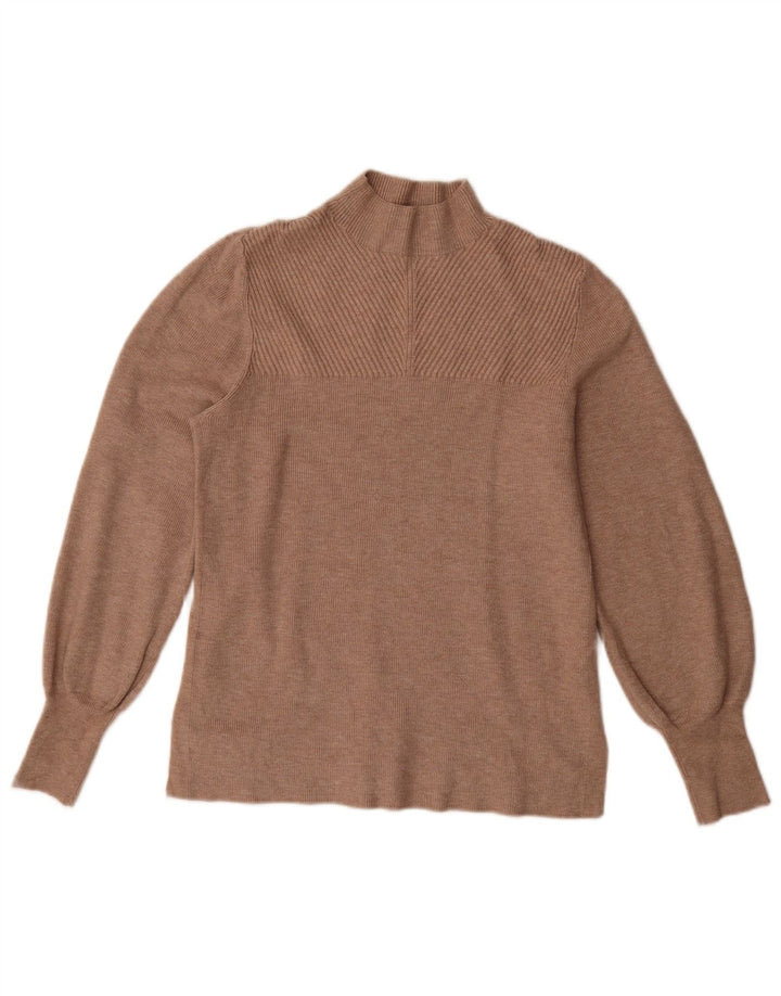 Marks & Spencer Womens Turtle Neck Jumper Sweater UK 14 Medium Brown