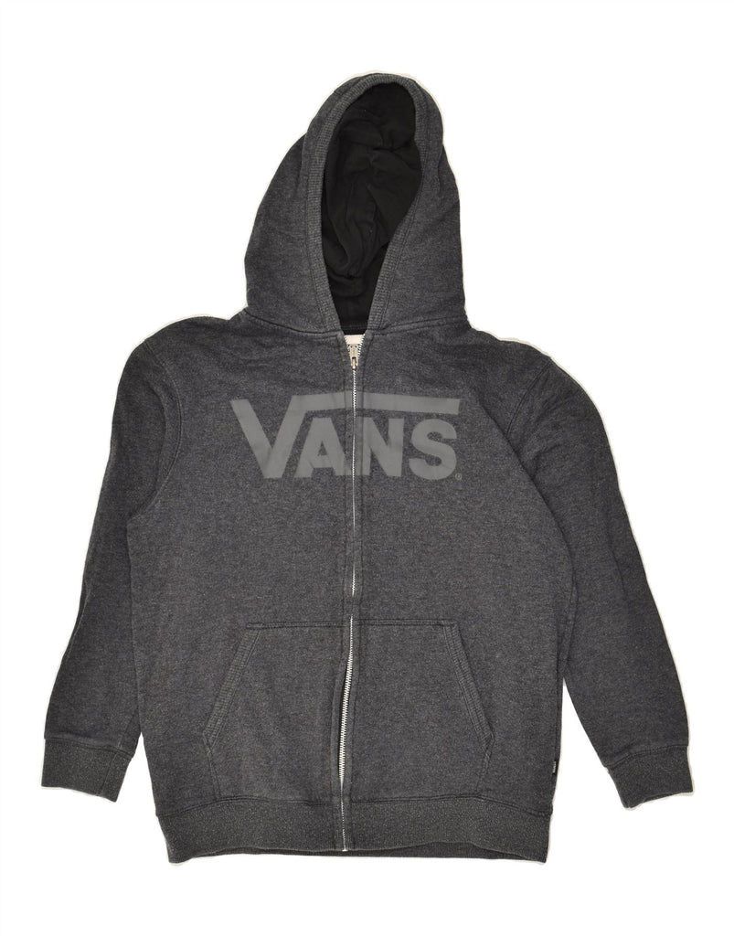 VANS Womens Graphic Zip Hoodie Sweater UK 18 XL Grey Flecked Cotton | Vintage Vans | Thrift | Second-Hand Vans | Used Clothing | Messina Hembry 