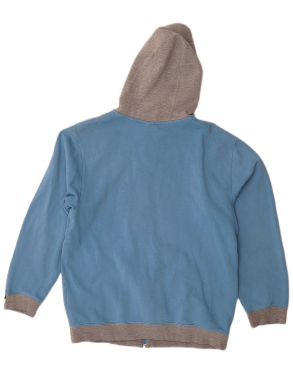 Nike Boys Zip Hoodie Sweater 13-14 Years XL Blue Colourblock Cotton