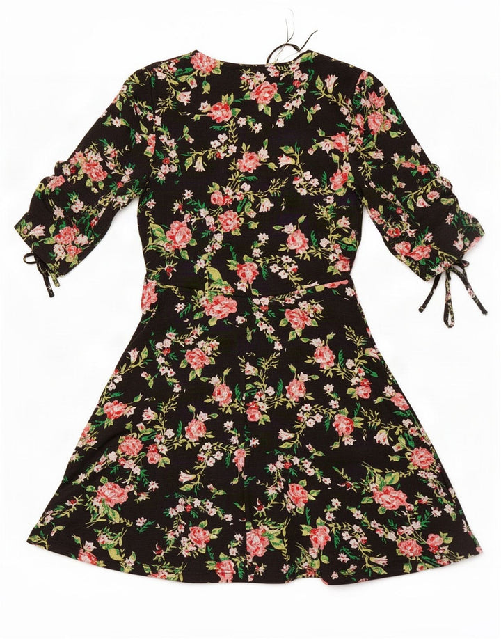 Topshop Womens A-Line Dress UK 8 Small Black Polyester