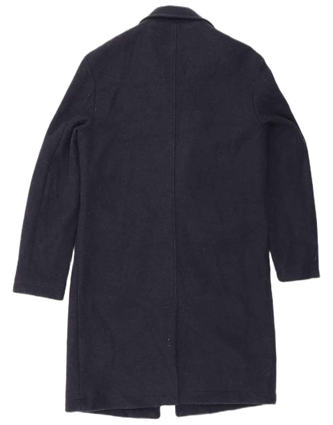 Zara Mens Overcoat UK 36 Small Navy Blue Polyester