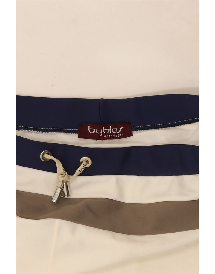 Byblos Womens Swimming Shorts UK 14 Medium White Striped