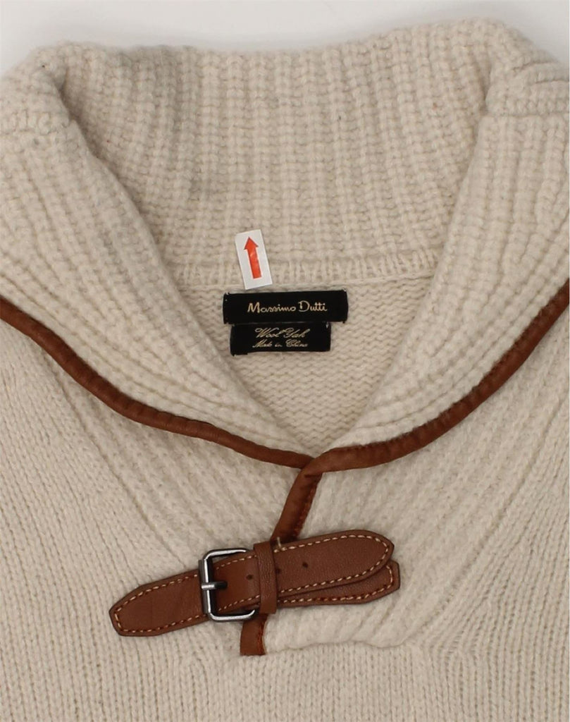 MASSIMO DUTTI Boys Shawl Neck Jumper Sweater 13-14 Years Off White | Vintage Massimo Dutti | Thrift | Second-Hand Massimo Dutti | Used Clothing | Messina Hembry 