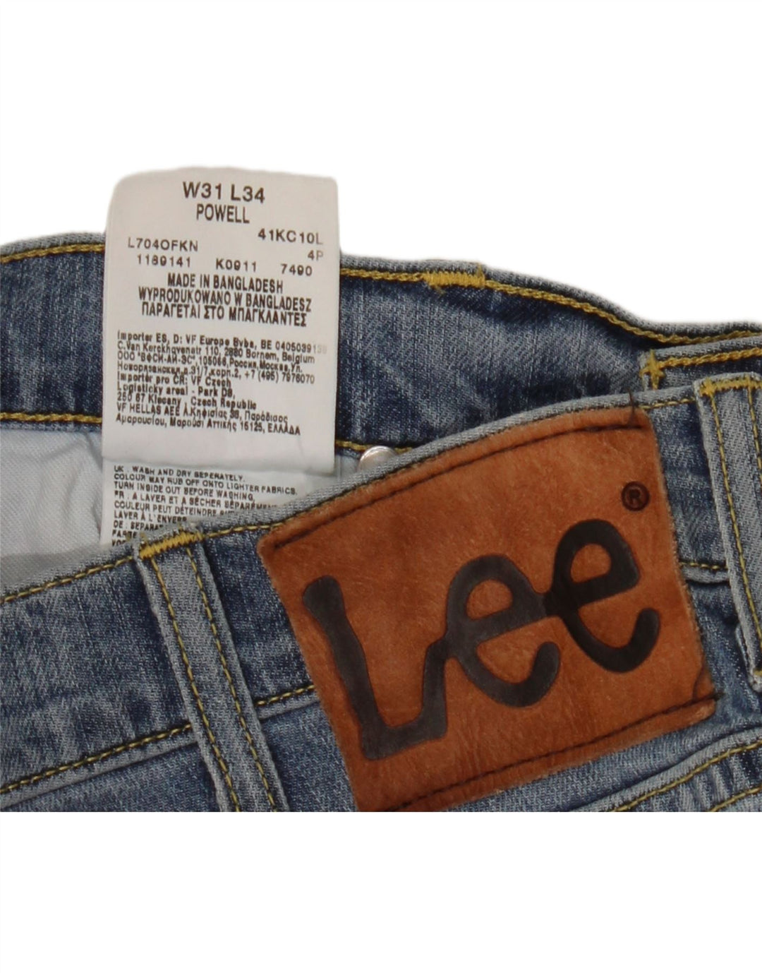 LEE Womens Powell Slim Jeans W31 L34 Blue Cotton