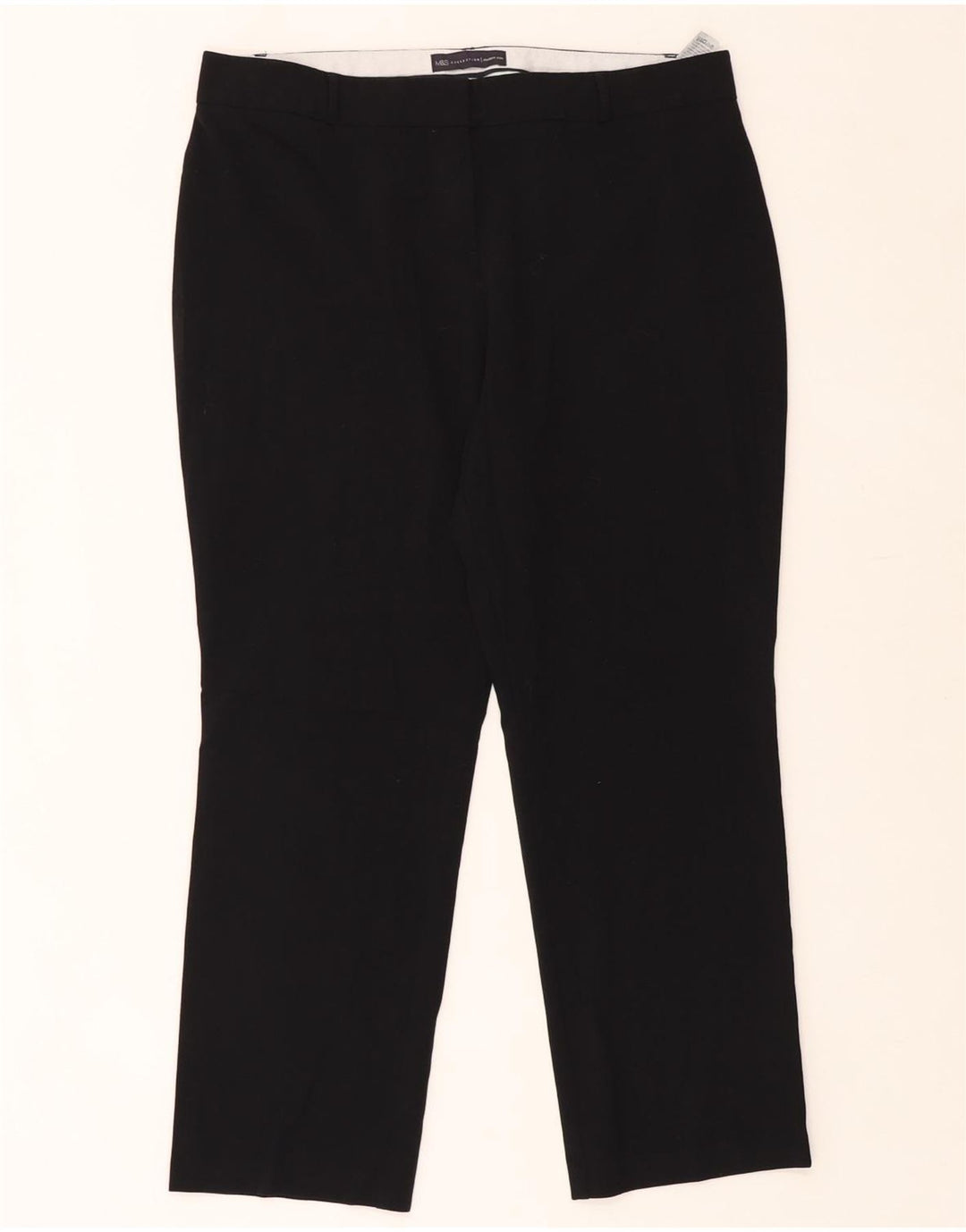 MARKS & SPENCER Womens Crop Suit Trousers UK 14 Medium W34 L26 Black
