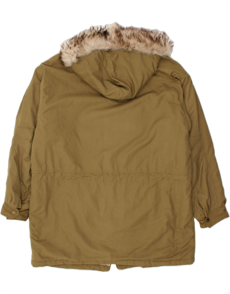 VINTAGE Mens Hooded Parka Jacket UK 42 XL Beige Polyester | Vintage Vintage | Thrift | Second-Hand Vintage | Used Clothing | Messina Hembry 