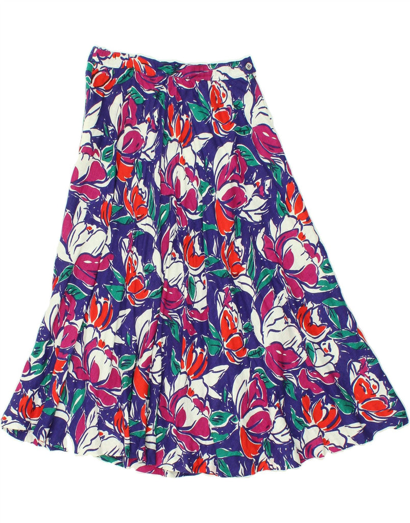 VINTAGE Womens A-Line Skirt W26 Small Multicoloured Floral Vintage Vintage and Second-Hand Vintage from Messina Hembry 