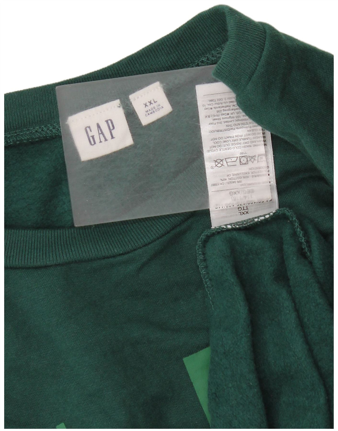 Gap Womens Graphic Sweatshirt Jumper UK 20 2XL Green Cotton