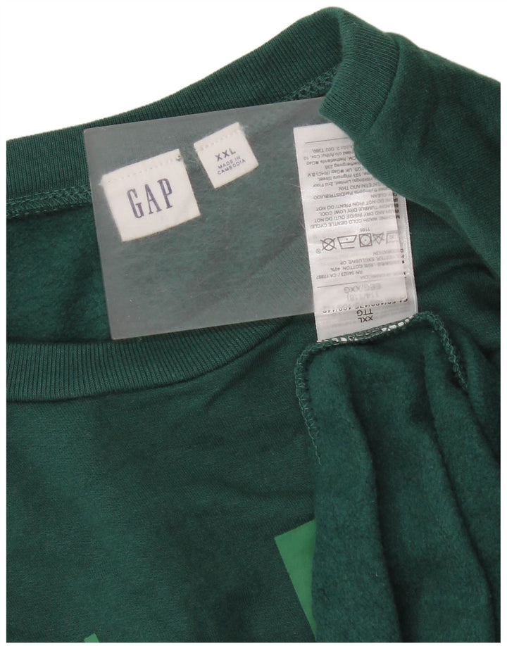 Gap Womens Graphic Sweatshirt Jumper UK 20 2XL Green Cotton
