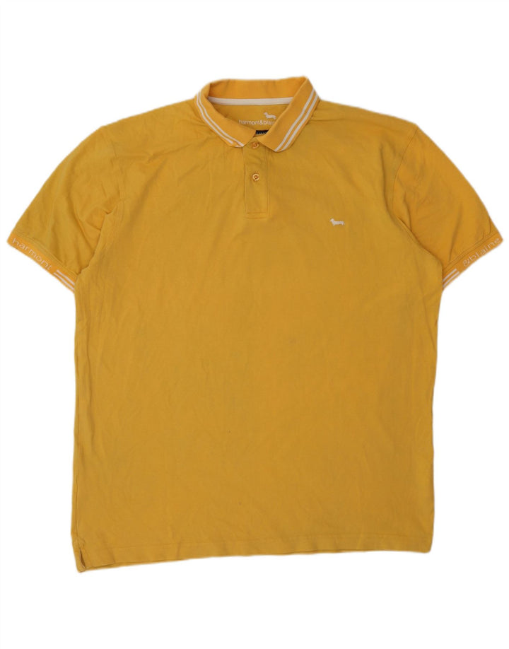 Harmont & Blaine Mens Regular Fit Polo Shirt 3XL Yellow Cotton