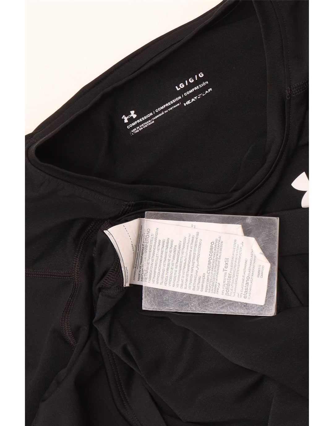 Under Armour Mens Heat Gear Top Long Sleeve Large Black Polyester