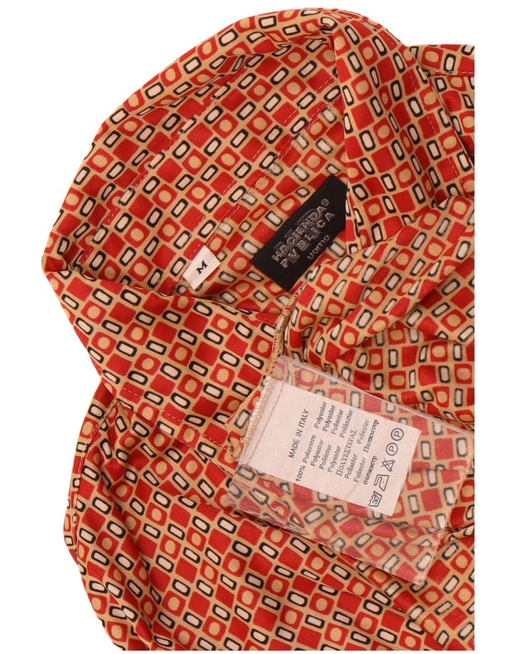 Hacienda Pvblica Mens Shirt Medium Red Geometric Polyester