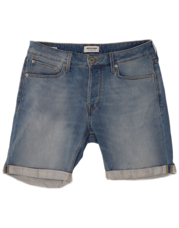 Jack & Jones Mens Denim Shorts Medium W32 Blue Cotton