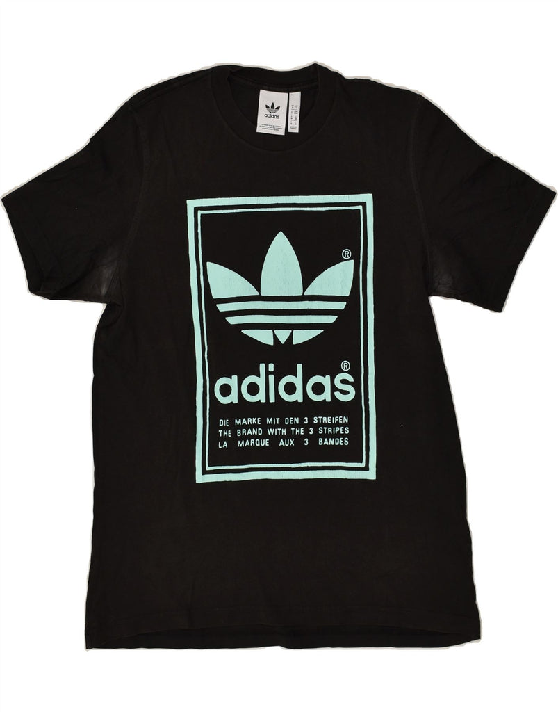 ADIDAS Mens Graphic T-Shirt Top Medium Black Cotton | Vintage Adidas | Thrift | Second-Hand Adidas | Used Clothing | Messina Hembry 