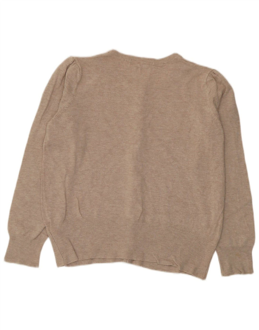 Marks & Spencer Womens Crop Cardigan Sweater UK 12 Medium Beige Viscose