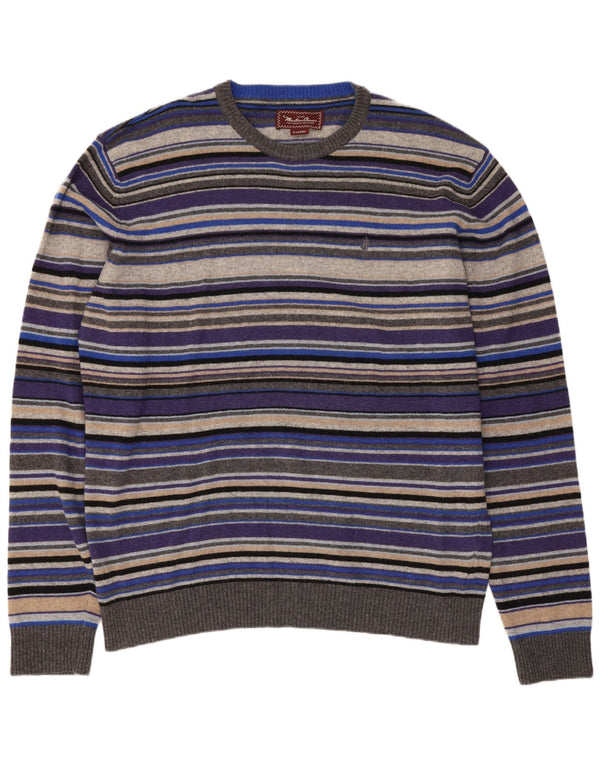 Marlboro Classics Mens Crew Neck Jumper Sweater XL Multicoloured Striped