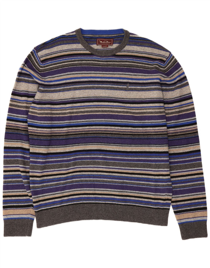 Marlboro Classics Mens Crew Neck Jumper Sweater XL Multicoloured Striped
