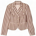 Tommy Hilfiger Womens 2 Button Blazer Jacket US 4 Small White Striped