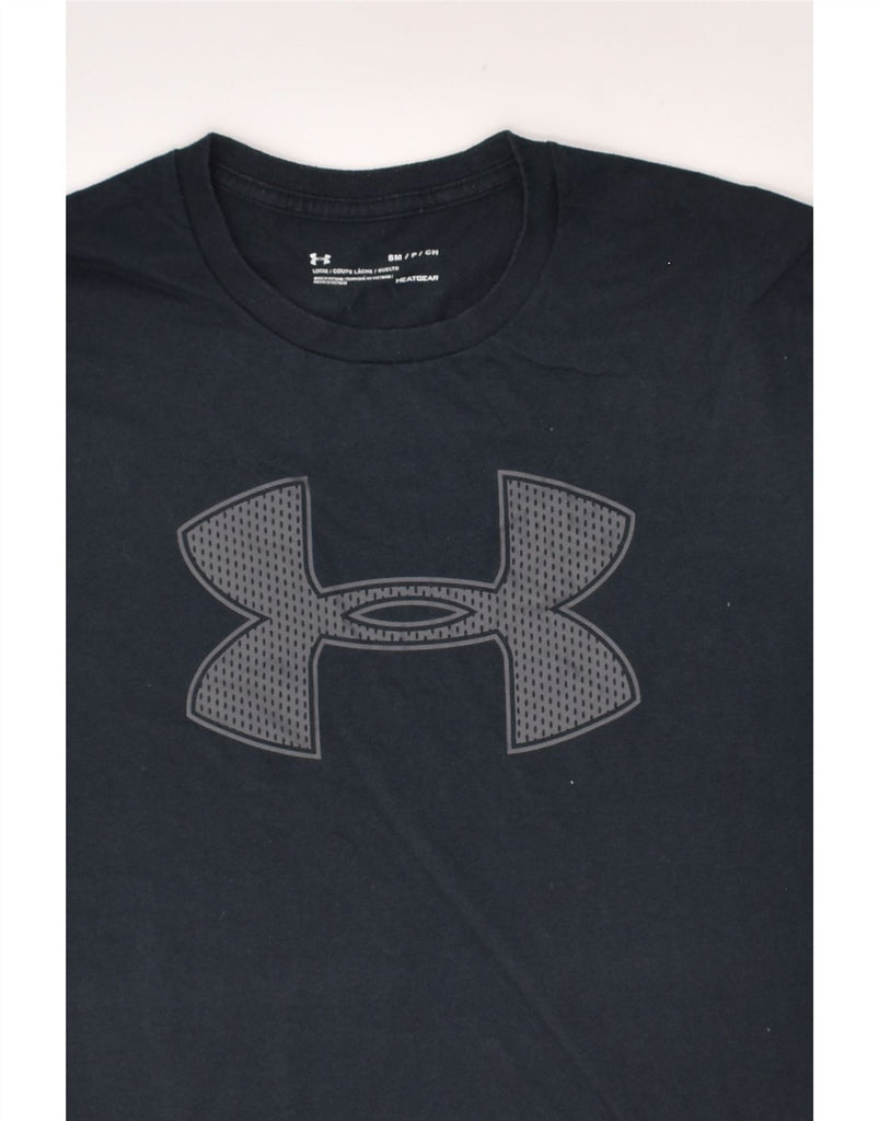 UNDER ARMOUR Mens Graphic T-Shirt Top Small Navy Blue Cotton | Vintage Under Armour | Thrift | Second-Hand Under Armour | Used Clothing | Messina Hembry 