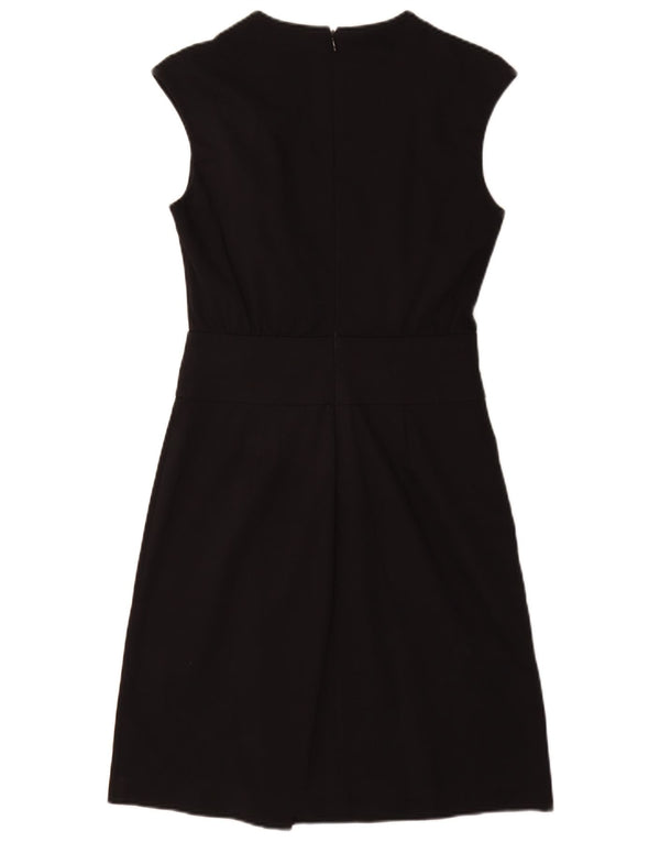 Sisley Womens Sleeveless A-Line Dress UK 10 Small Black Cotton
