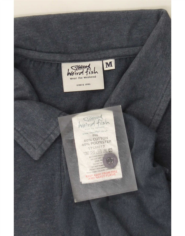 Weird Fish Mens Polo Shirt Medium Blue Cotton