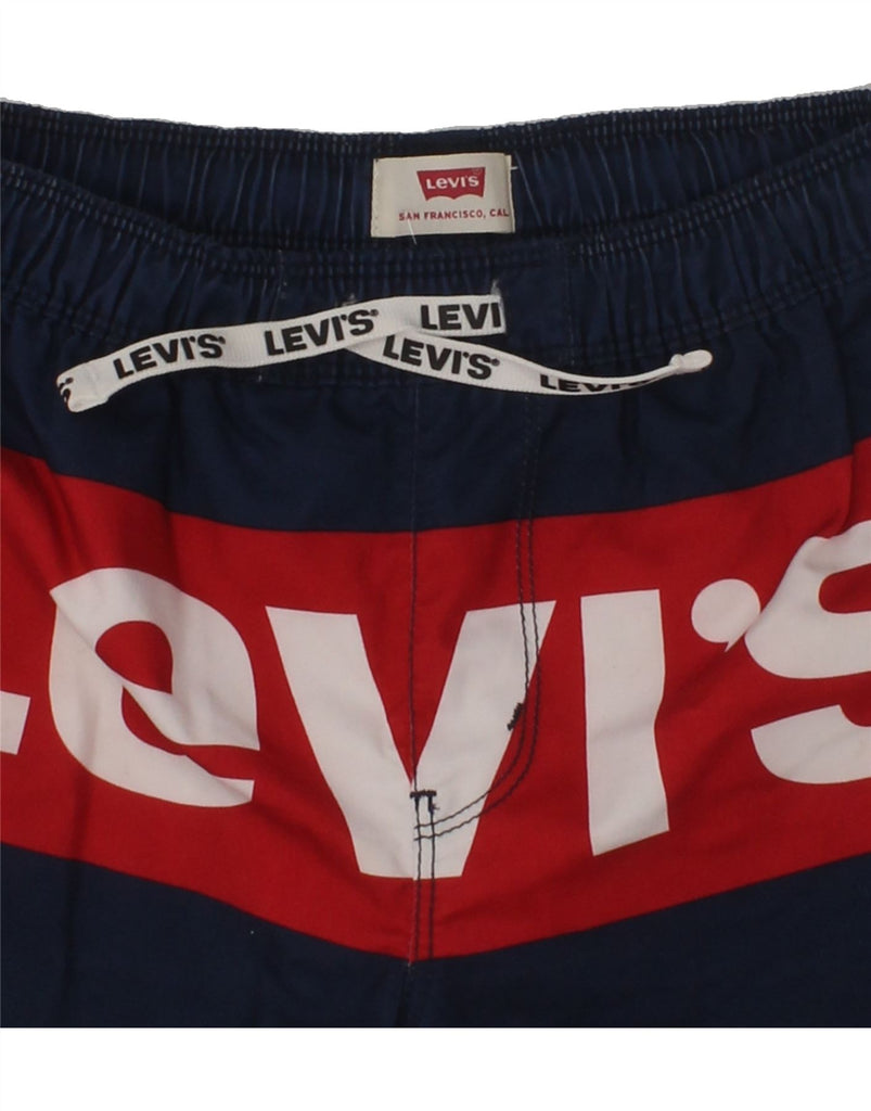 LEVI'S Boys Graphic Swimming Shorts 8-9 Years Navy Blue Colourblock | Vintage Levi's | Thrift | Second-Hand Levi's | Used Clothing | Messina Hembry 