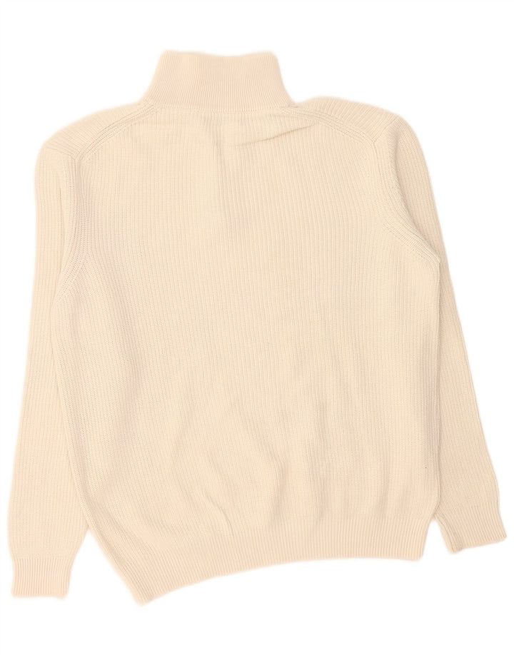 Zara Mens Zip Neck Jumper Sweater XL White