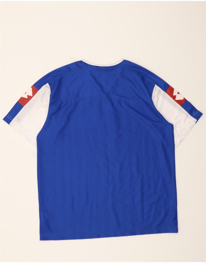 LOTTO Mens Graphic T-Shirt Top 2XL Blue Colourblock Polyester Vintage Lotto and Second-Hand Lotto from Messina Hembry 