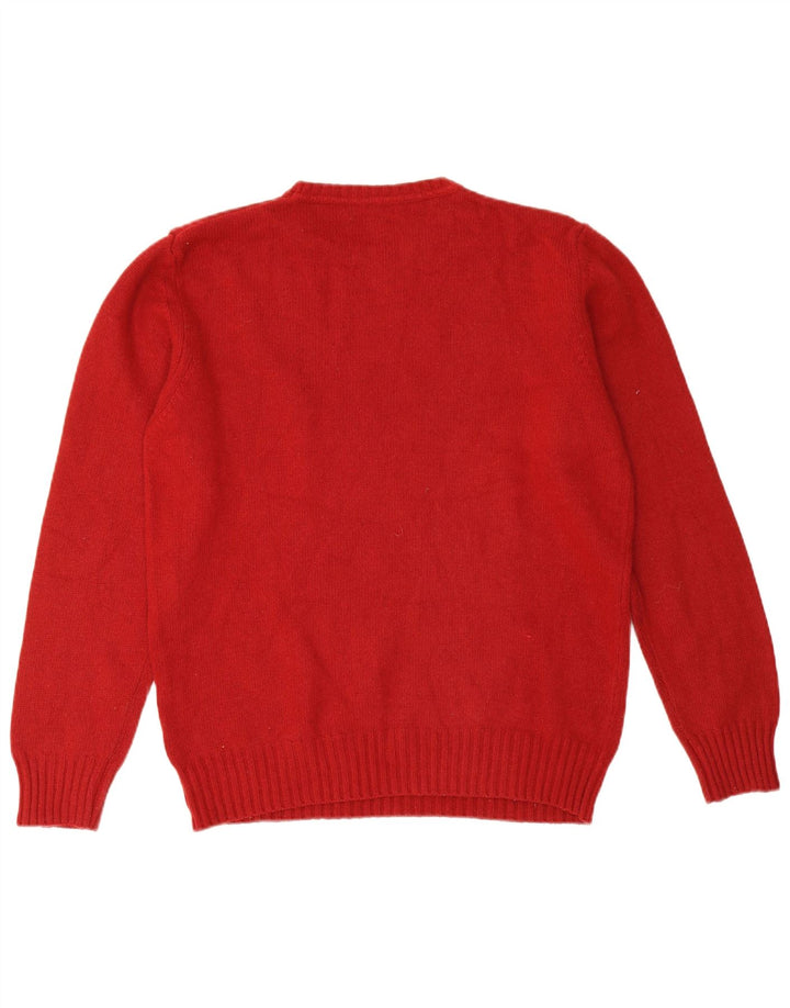MASSIMO DUTTI Mens Crew Neck Jumper Sweater Large Red Wool