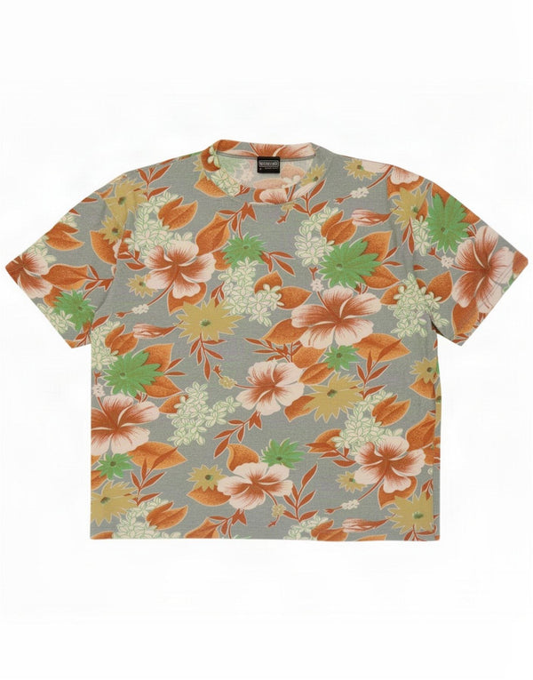 Vintage Mens Graphic T-Shirt Top Large Multicoloured Floral Cotton