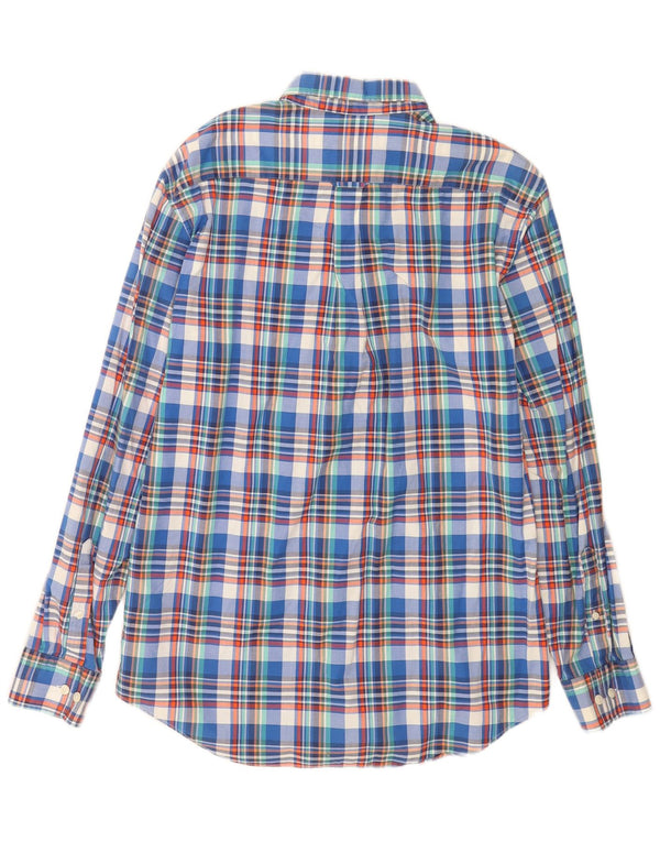 Gant Mens E-Z Fit Shirt Large Blue Check Cotton