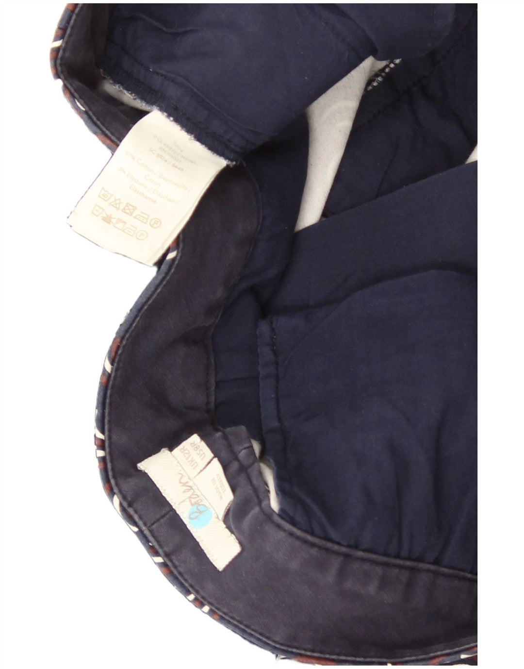 Boden Womens Abstract Pattern Chino Trousers UK 12 Medium W30 L27 Navy Blue
